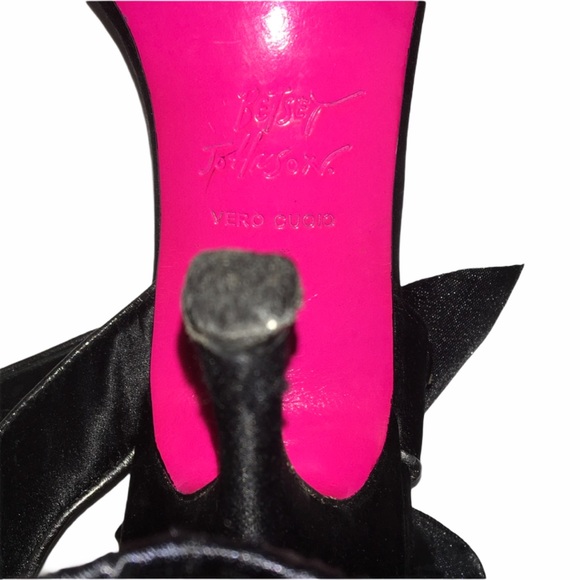 Betsey Johnson ꕥ Ankle Wrap Satin Heeled Sandals ꕥ - Picture 10 of 13